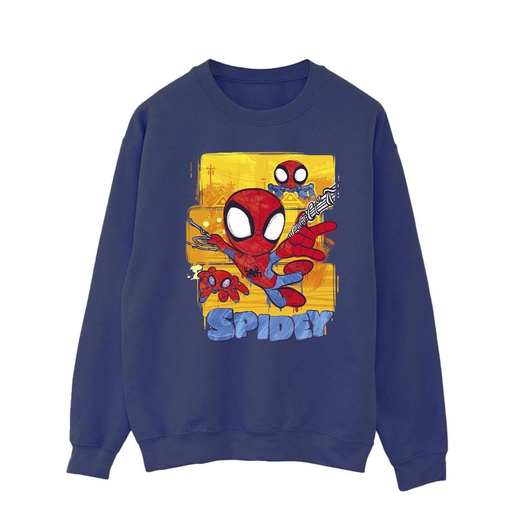 Marvel Mens Spidey And His Amazing Friends Flying Sweatshirt