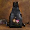 Рюкзаки с тиснением цветов для мужчин и женщин из натуральной кожи, сумки-лотосы, винтажный дизайн, модный рюкзак ручной работы