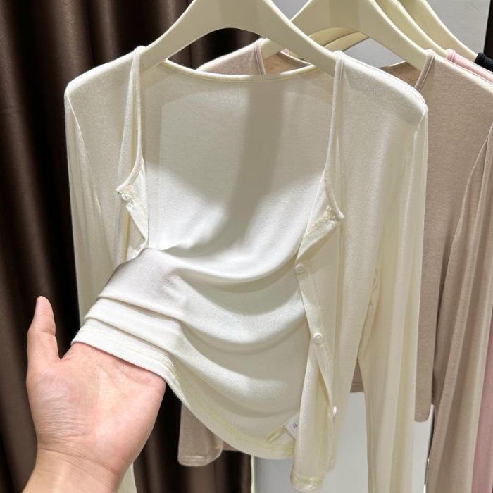 Женский кардиган из модала 'Ледяной шелк' для защиты от солнца – Летняя шаль с длинным рукавом