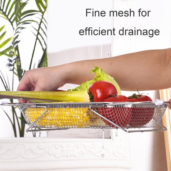 Дренажная корзина, дуршлаг для раковины, прочная несущая телескопическая корзина-сито с выдвижными ручками