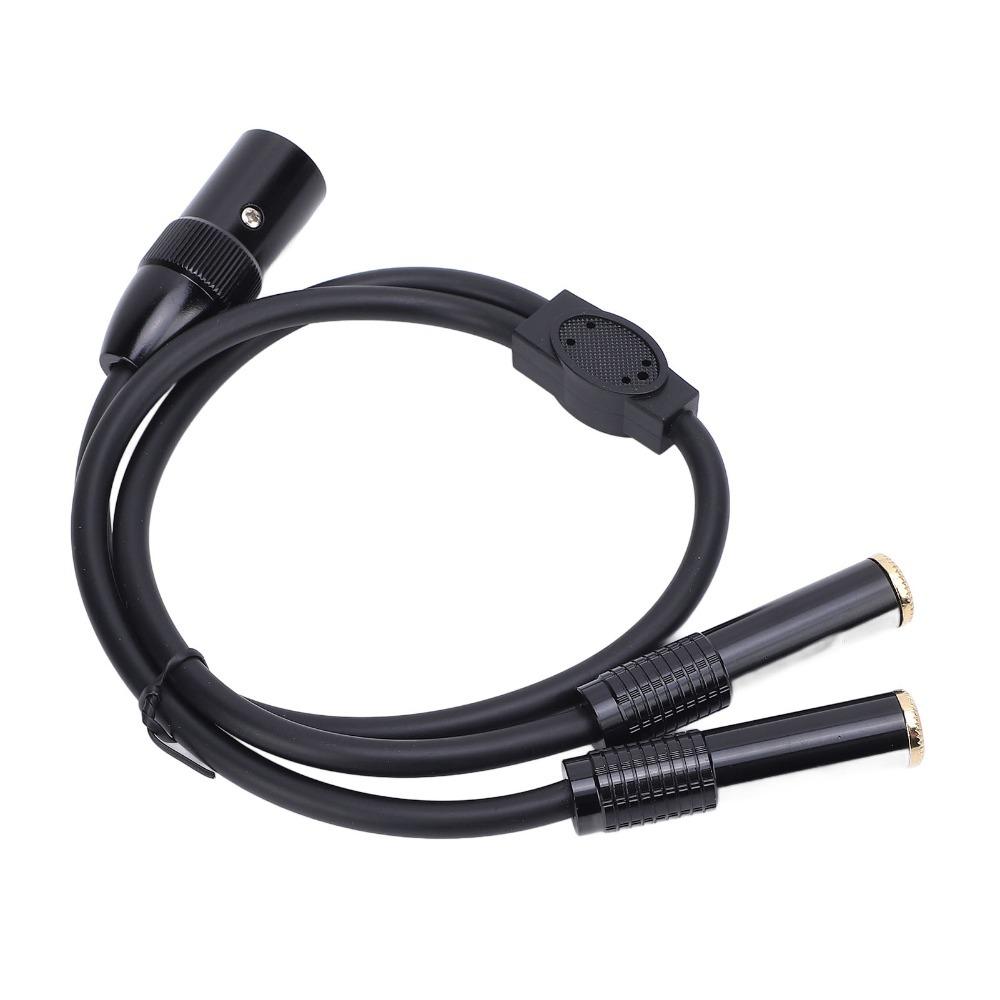 Plug and Play 3Pin XLR Male to Dual 6.35mm Female Gold Plated Stereo Converter Cable  Amplifier