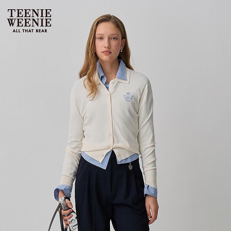 Teenie Weenie Bear Women's Polo Collar Knit Cardigan