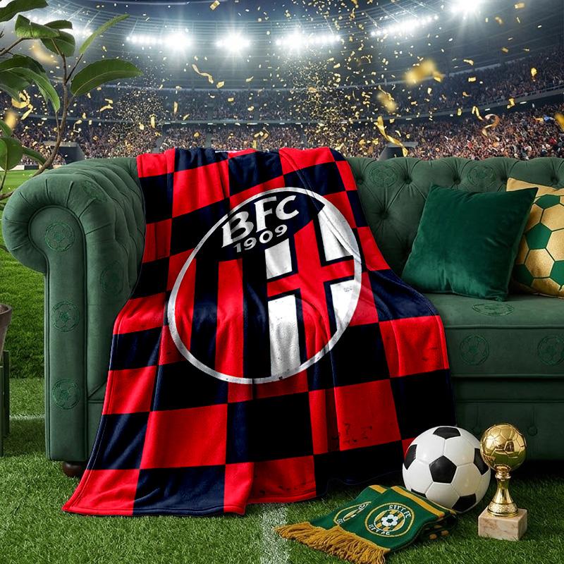 Football Bologna Blanket Lightweight Ideal Bedding Blanket Perfect for Travel, Camping, Living Rooms, Offices, Sofas, Fan Christmas gift