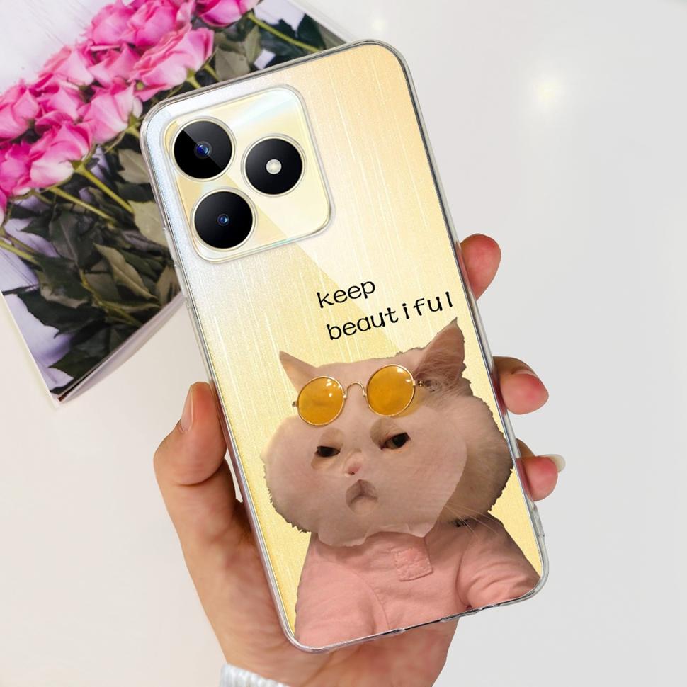 For Realme Note 50 Cases RMX3834 Colorful Painted Cover Soft Silicone Phone Cases For Oppo Realme Note 50 Note50 TPU Fundas