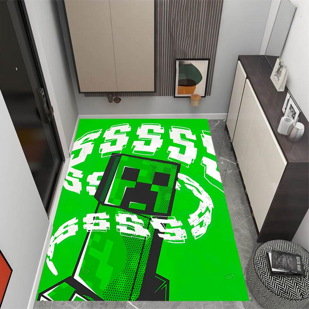 Minecraft: A Magical Journey Themed Anti-Slip Rugs - Polyester Home Decor, Suitable for Bedrooms, Living Rooms, Doorways, Studios, and Decorations