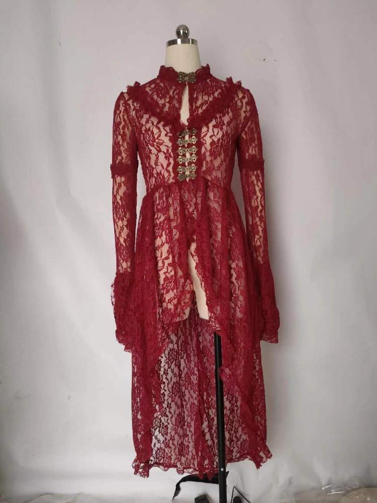 Винтажный Хэллоуин Средневековый Ренессанс Косплей Костюмы Платье Женское Готическое Кружевное Повязка Черное Маскарадное Платье Макси Платье Vestidos