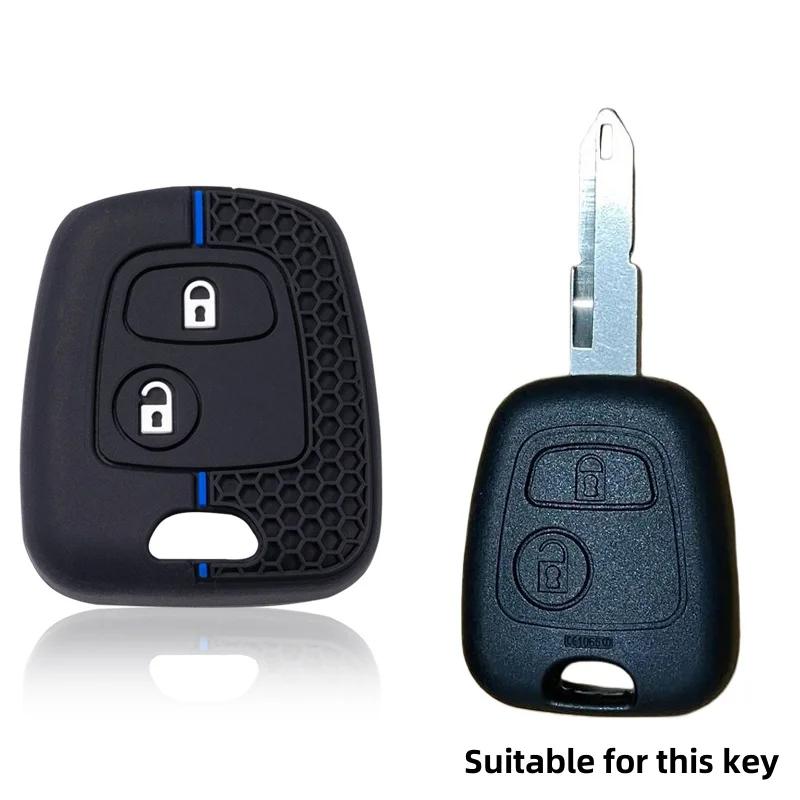 Силиконовый чехол для автомобильного ключа 2 кнопки Для Peugeot 106 107 206 207 307 Citroen C1 C2 C3 C4 Xsara Picasso Для Toyota Aygo Защитный