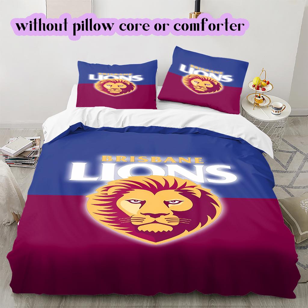 football Logo Pattern Bedding Quilt Set Quilt Cover Pillowcase Home Decoration Birthday Gift (1*duvet cover+ 2*pillowcase, without core)
