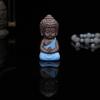 Ceramic Buddha Statue Cute Mini Monk Figurines Tea Pet Ornaments Sitting Statues  Tea Play