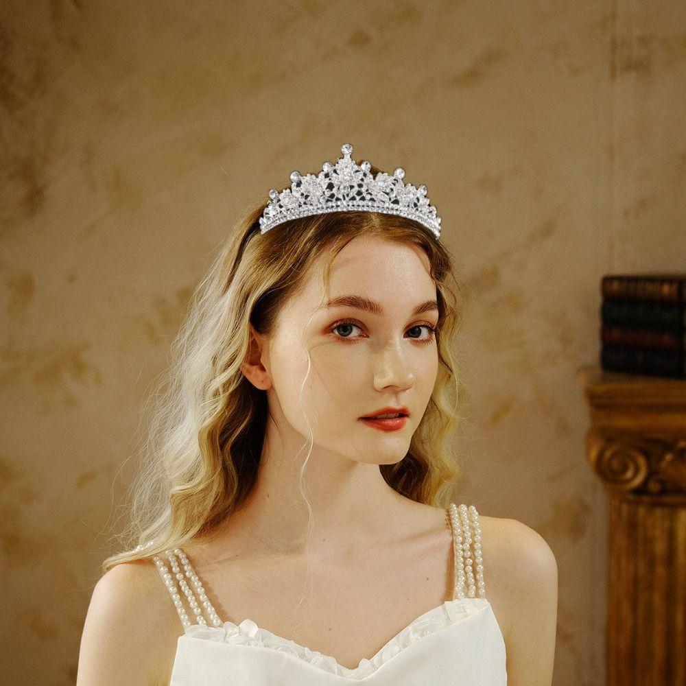 Sparkling Water Drop Crystal Tiara Wedding Hair Accessories Bride Headdress Birthday Party