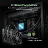 DX360 MAX Liquid CPU Cooler 360mm ARGB AIO 38mm Thick 3 120mm High Efficiency Zero RPM Compatible with Intel AMD TDP 350W ID-COOLING Cooler, Radiator,