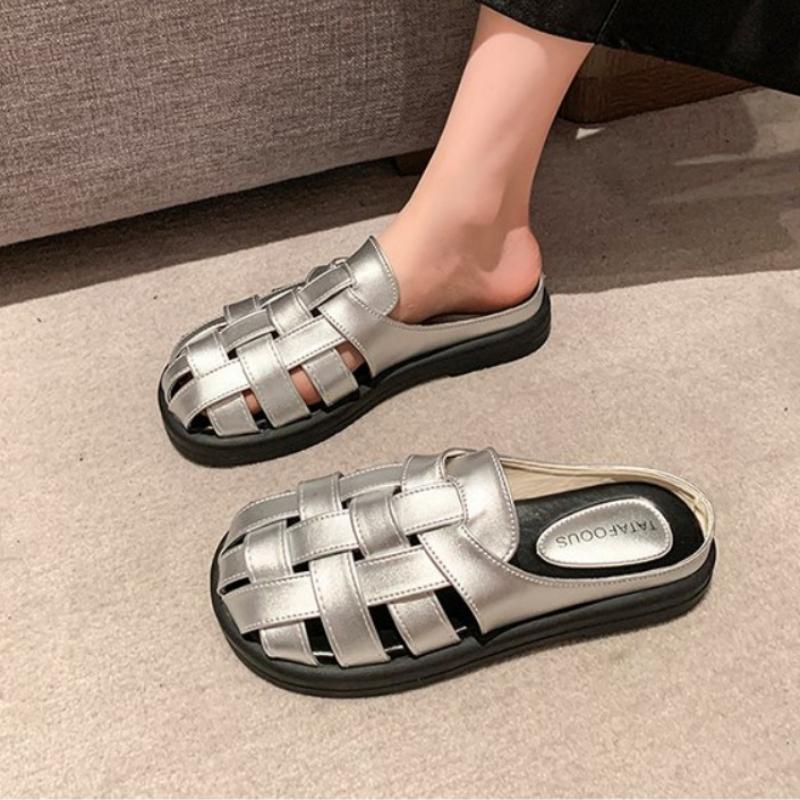 Женские летние новые мягкие кожаные сандалии на платформе