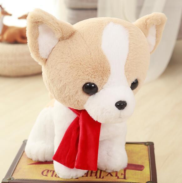 1 шт. 30 см Милая мягкая собачка с шарфом Мягкая Милая мультяшная плюшевая собачка Игрушки Кукла для детей B