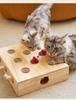 Interactive Solid Wood Cat Whack-a-Mole Toy for Pets and Children