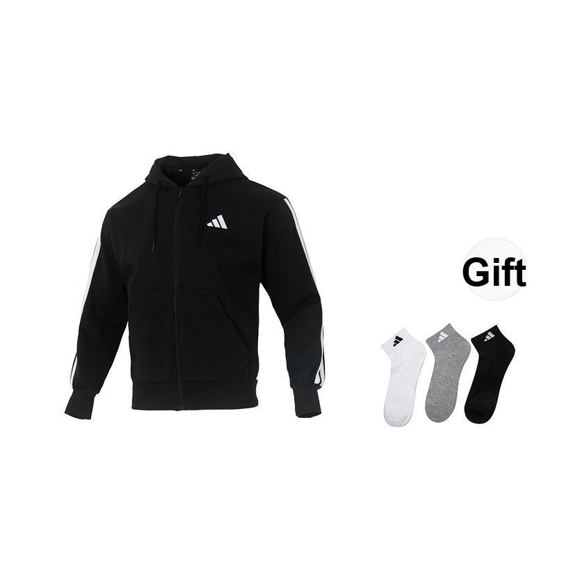 adidas Essentials Полосатый минималистичный модный удобный свитшот мужской свитшот черный JD1870