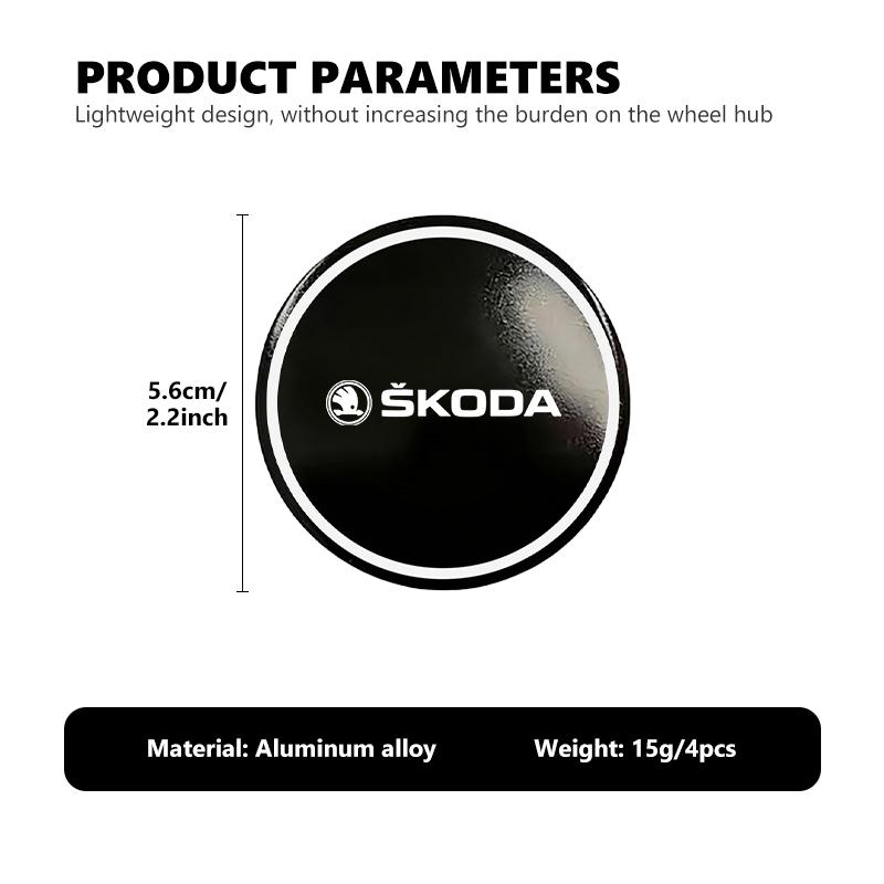 PBMN1 For Skoda 4PCS 56mm Car Wheel Tire Hub Center Sticker Badge Accessories Octavia A5 A7 RS Fabia Superb Rapid Karoq
