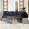 Garden Sofa Set 9 Pieces Gray Poly Rattan