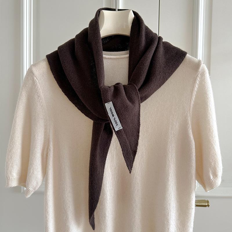 Knitted Scarf Women 100% Wool Winter Warm Scarves Solid Headband Design Thickened Shawl Soft Cashmere Pashmina Neck NEW