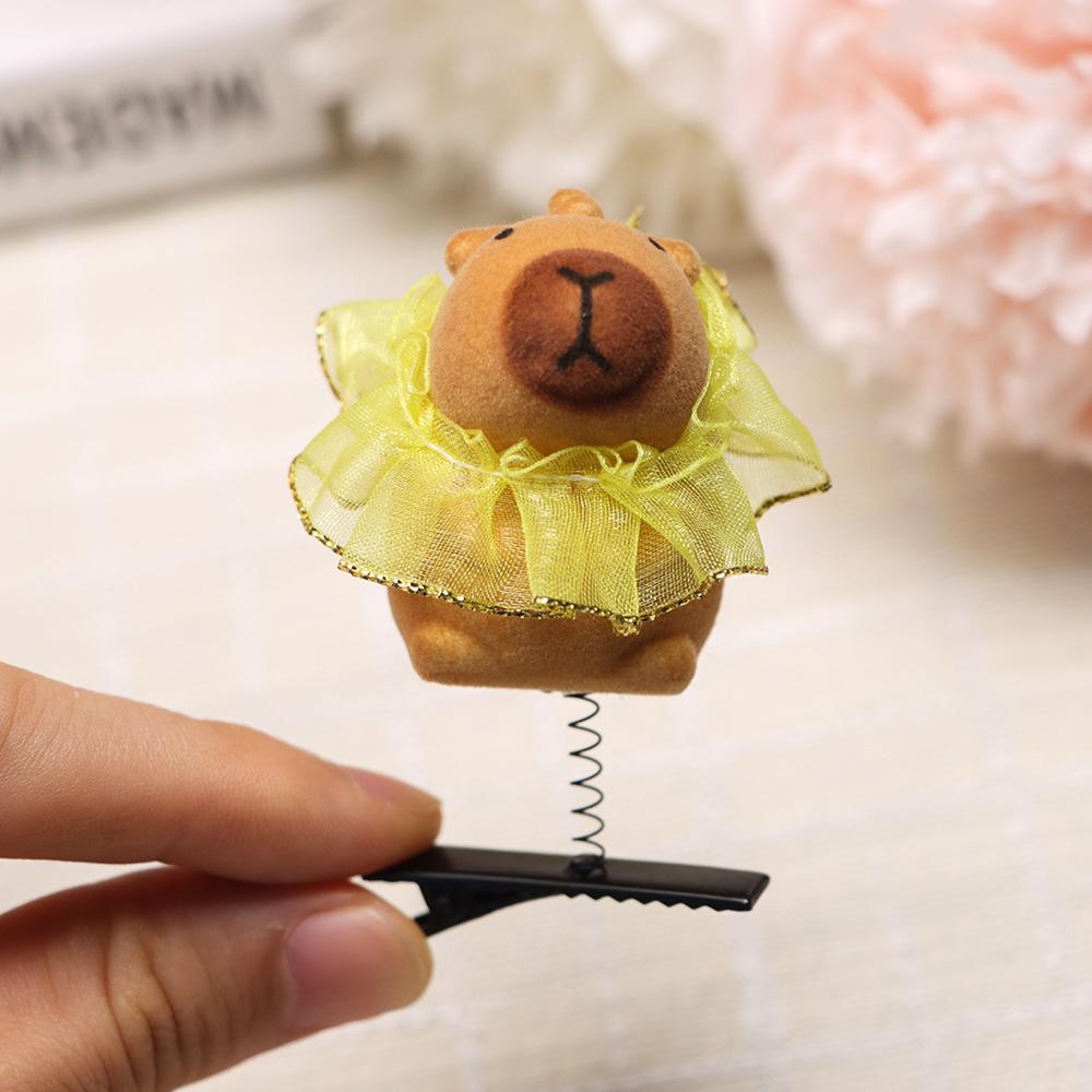 6pcs 3D Plush Hairpin Capybara Hair Accessories Kawaii Children Headwear Duckbill Clip  Party Gift