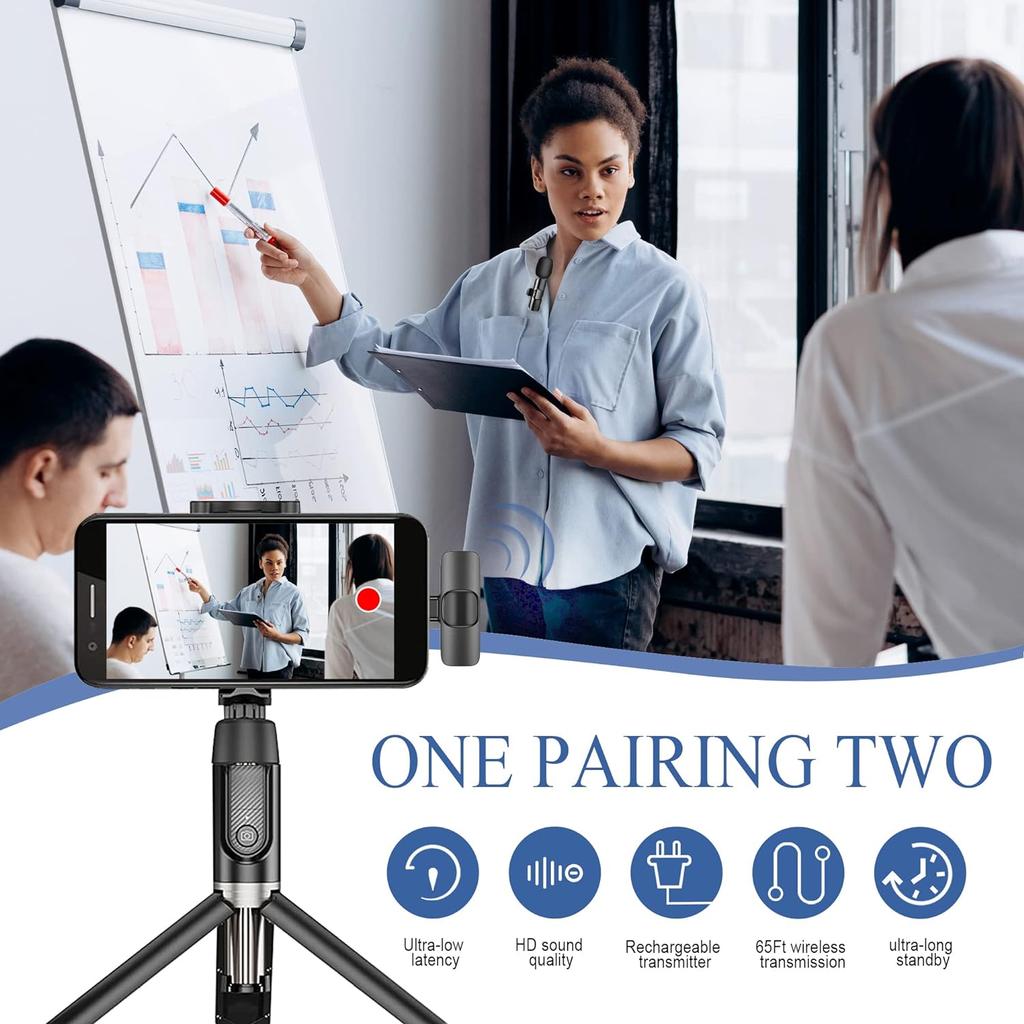 Новый беспроводной петличный микрофон, портативный мини-микрофон для записи аудио и видео для iPhone Android, прямая трансляция, игровой телефон, микрофон