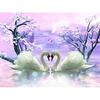 Diamond Painting Cross Stitch Diamond Mosaic Scenery Swans In Lake Diamond Embroidery Rhinestones