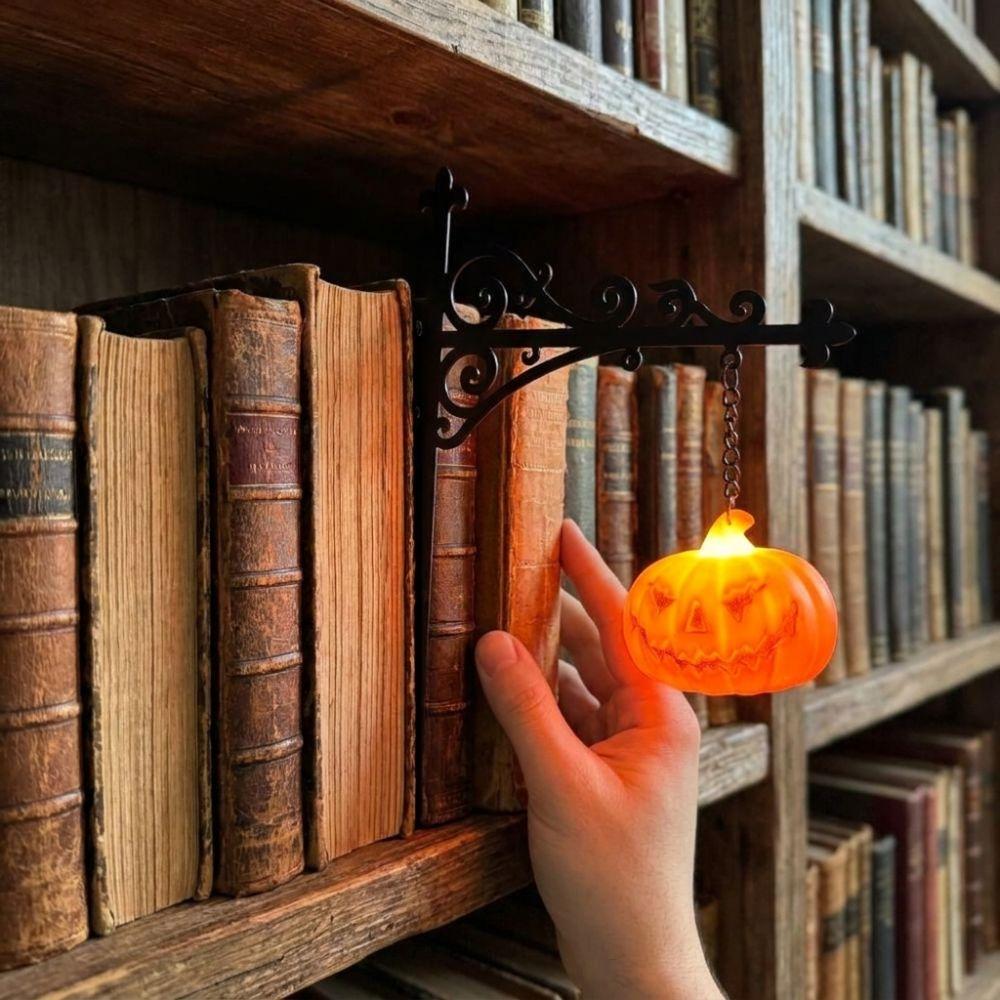 Декоративная светодиодная лампа для книжной полки, теплый белый свет, фонарь-тыква с привидениями, комната в общежитии
