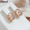 Овальные серьги-кольца Kinel с цирконием для женщин, винтажные повседневные украшения