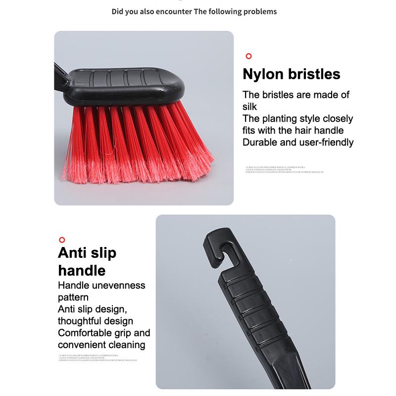 Автомобильная щетка для чистки шин с красной щетиной и черной ручкой, моющие инструменты для автодетейлинга, чистка мотоциклов