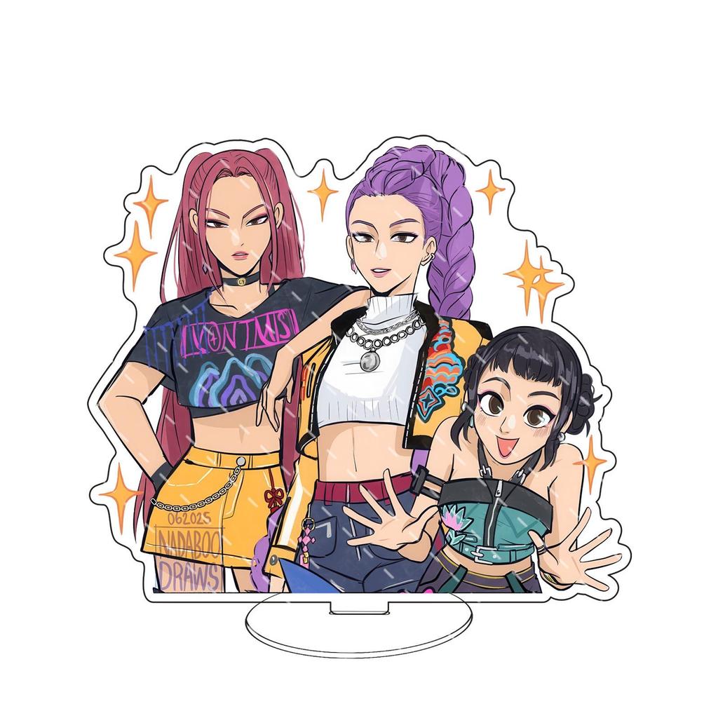 K-Pop Истребители Демонов Модель Стенда Персонажа Группа Истребителей Руми Эджиа Одри Фигурка Акриловая Подставка для Дисплея Аниме Декор Подарок для Девушки