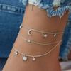 Anklet Retro Bohemian Multilayer Anklet Women's Fashion Sun Pendant Anklet