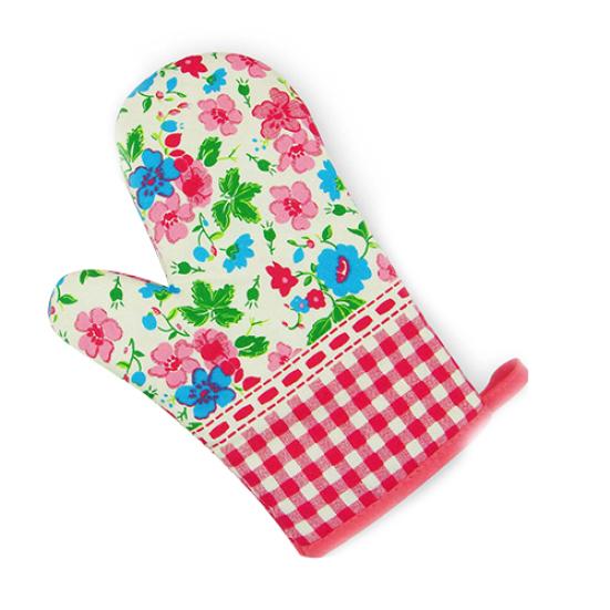 1Pc Dots Grids Print Oven Mitt Heat Resistant Protector Kitchen Holder Glove