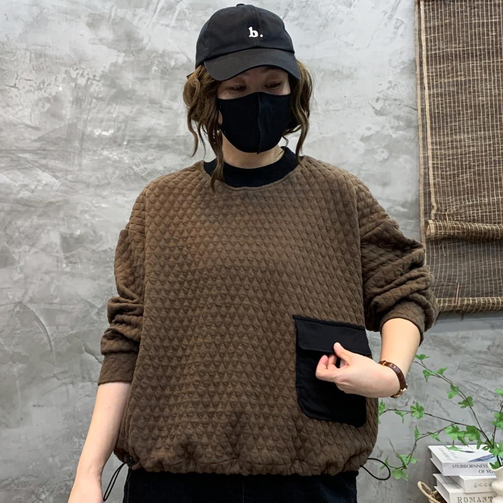 Dimanaf Новинка 2024 года, женские толстовки и свитшоты с длинным рукавом, свободные, клетчатые, повседневные, с круглым вырезом, осенние базовые топы, футболки, новые пуловеры