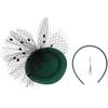 Ipetboom Сетчатая шляпка-fascinator и заколка для волос для женщин, Классическая повязка на голову для чаепития темно-зеленого цвета, Легкий аксессуар для особых случаев, для свадеб