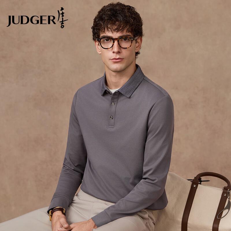 Мужская футболка-поло Judger, 250 г/м², хлопок, с длинным рукавом