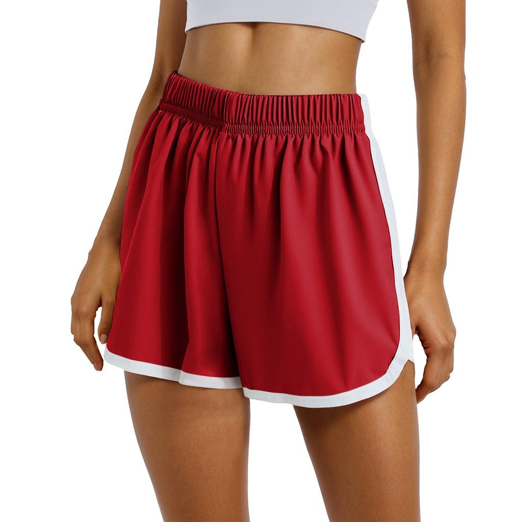 Women's Sports Shorts Casual Loose Solid Color Elastic Waist Shorts