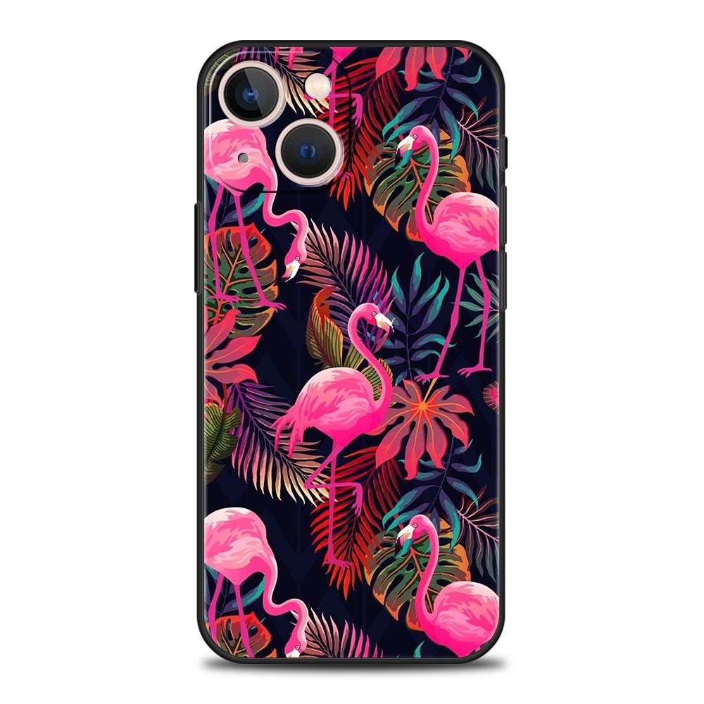 Розовый Красный Фламинго Роскошный Чехол Для Телефона Для iPhone 11 14 15 Pro MAX 12 13 Mini 7 8 Plus X XR XS SE Силиконовый Ударопрочный Чехол Funda