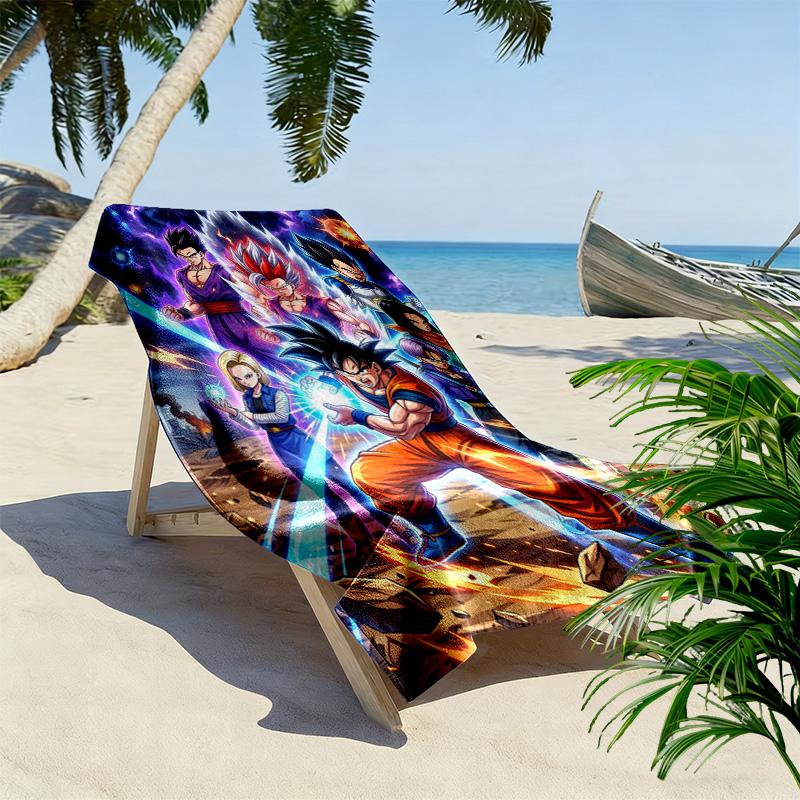Son-Goku Print Beach Towel, Large Soft Quick Dry Towel for Beach Camping Swimming