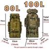 80L/100L Альпинистская сумка Climb Bag Tactical Backpacks Большой рюкзак для походов на открытом воздухе Кемпинг Дорожные сумки