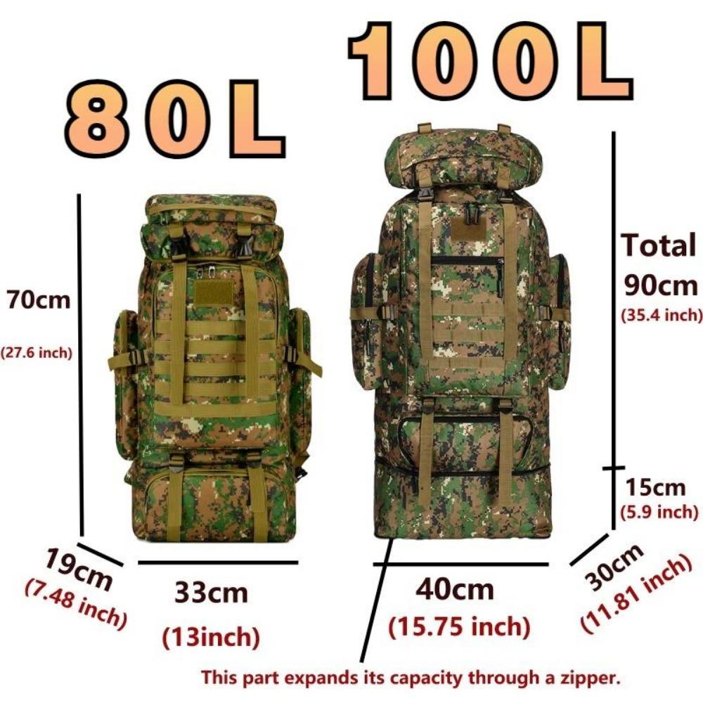 80L/100L Альпинистская сумка Climb Bag Tactical Backpacks Большой рюкзак для походов на открытом воздухе Кемпинг Дорожные сумки
