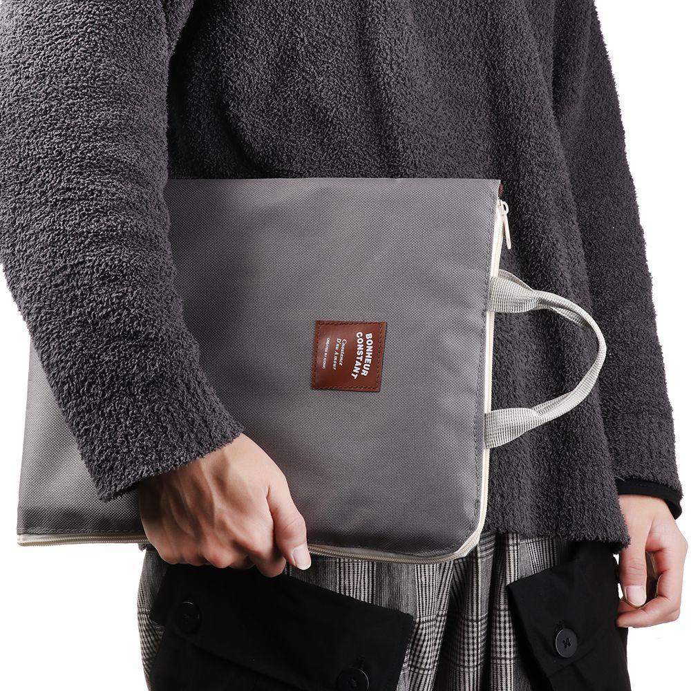Stationery Organizer Zipper Business Briefcase A4 File Folder Paper Storage Document Bag