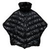 Cascade Down Puffer Poncho Solid Color Stand Collar Zipper Short Sleeve Down Jacket Women Jacket Gray 651593-010
