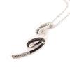 [L0679] - Silver Necklace 'Scarlett' Black White