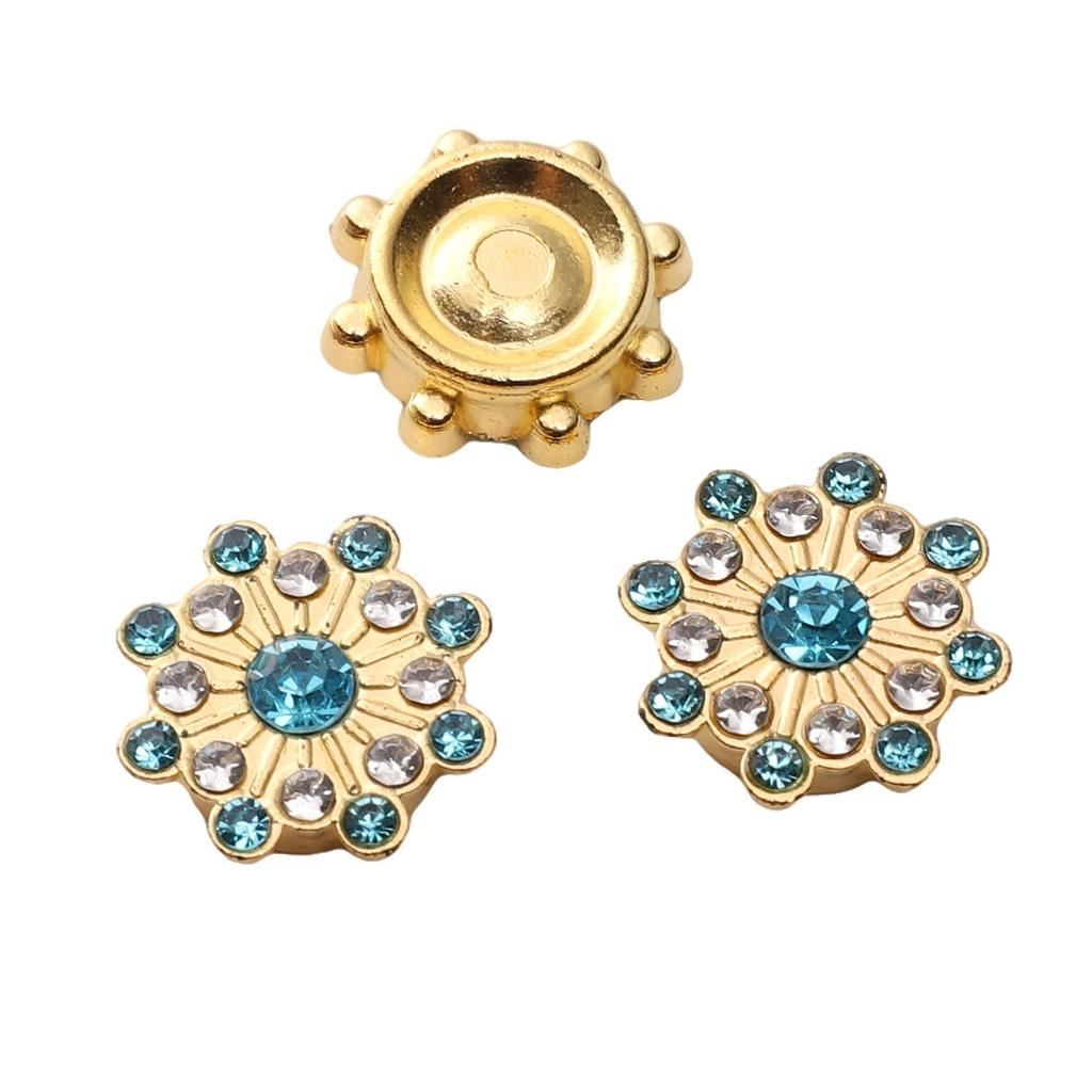 Plastic Spray Plated Snowflake Circular Gold Dot Diamond Sewing Tool Decorative Button Scrapbooking Garment DIY Apparel Accessories