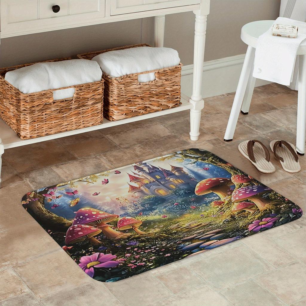 1 шт. Фэнтезийный лес Кухонный коврик Нескользящий коврик для двери Поп-дизайн Коврик для ванной Коврик для ванной Ковер для дома Раковина Прачечная Декорери