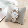 Simple Digital White Face Ladies Quartz Watch Casual Stainless Steel Stretch Strap Fashion Women Dress Clock Watches