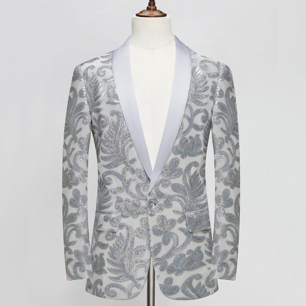Детские Модные Пиджаки Блейзеры с Золотыми Блестящими Пайетками и Цветочным Узором