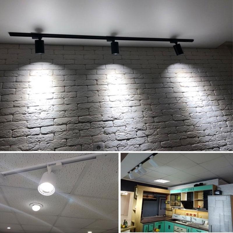 LED Track Light 220V Fixture Led Track Lamp Set Spot Lighting Fixture COB Spotlight Rail 12/20/30/40W For Store Kitchen Indoor