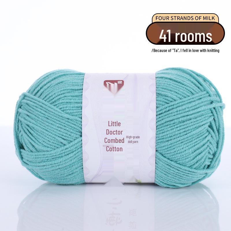 40 г 4-слойной гребенчатой молочной хлопковой пряжи - Little Doctor, средней толщины для проектов вязания своими руками: Куклы, Подушки, Одеяла