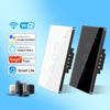 1/2/3/4gang Wifi Smart Switch Glass Screen Touch Panel Voice Control Wireless Wall Switches Remote with Need Neutral Wire