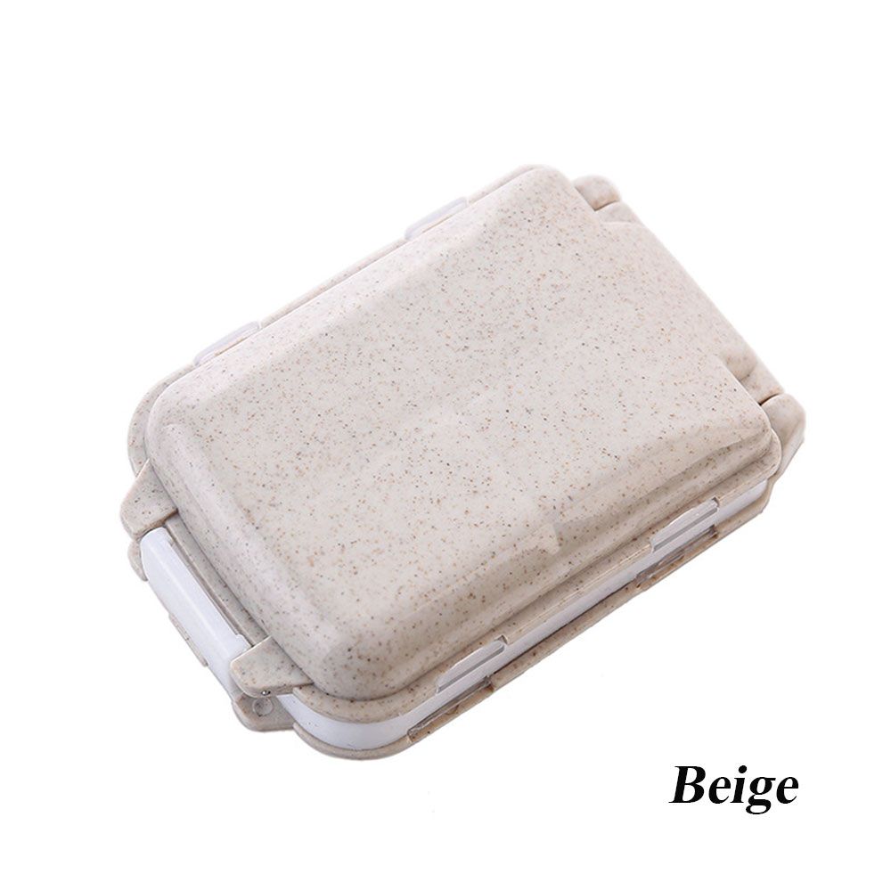 3-Layer Degradable Mini Dispenser Wheat Straw Medicine Storage Pill Boxes Travel Sealed